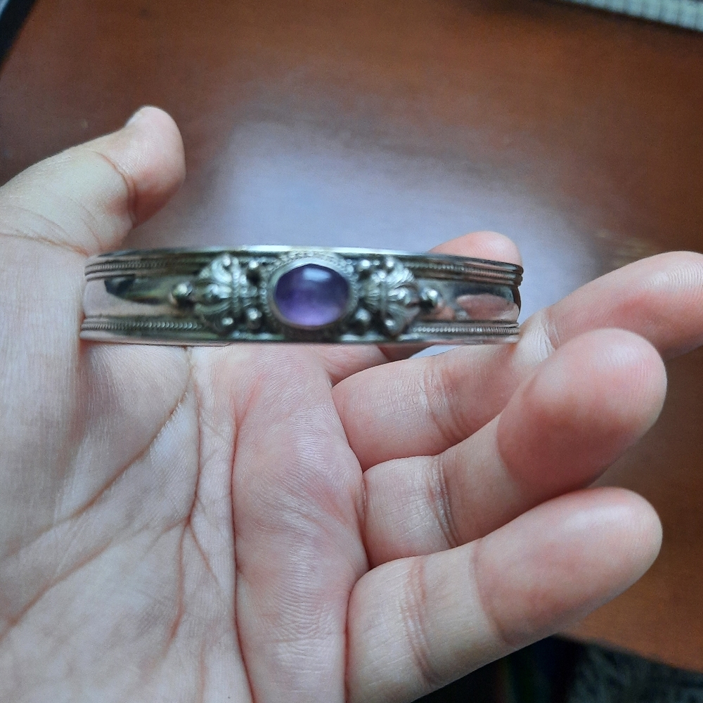 Amethyst Open Bangle - image 3